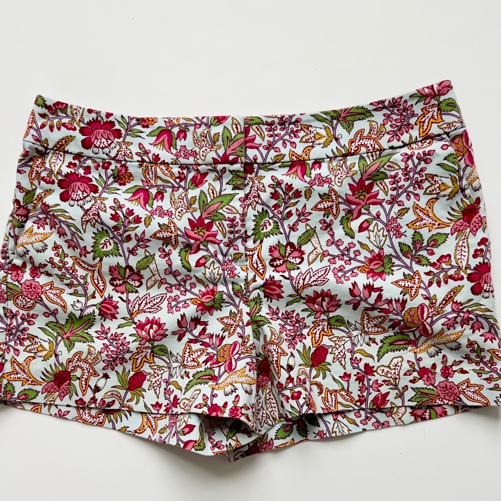 LOFT High Waist Floral Women's Shorts - Pink and Green